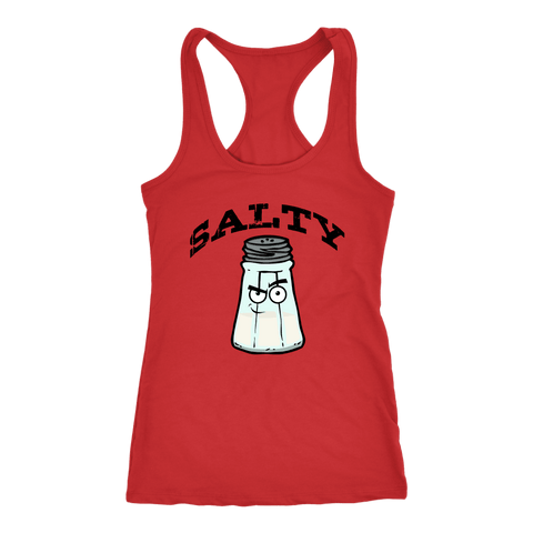 Image of Salty V.1 Womens T-shirt Next Level Racerback Tank Red XS