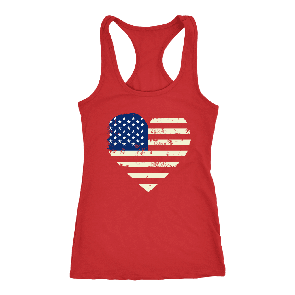 Love America Racerback Tank, Red T-shirt Next Level Racerback Tank Red XS