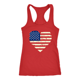 Love America Racerback Tank, Red T-shirt Next Level Racerback Tank Red XS