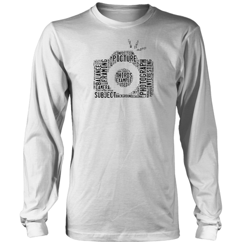 Image of Awesome Word Camera Shirt T-shirt District Long Sleeve Shirt White S