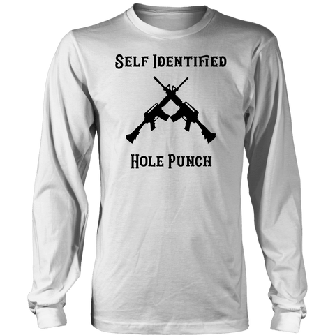 Image of Self Identified Hole Punch T-shirt District Long Sleeve Shirt White S