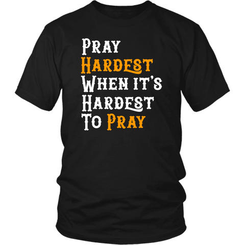 Image of Pray Hard T-shirt District Unisex Shirt Black S