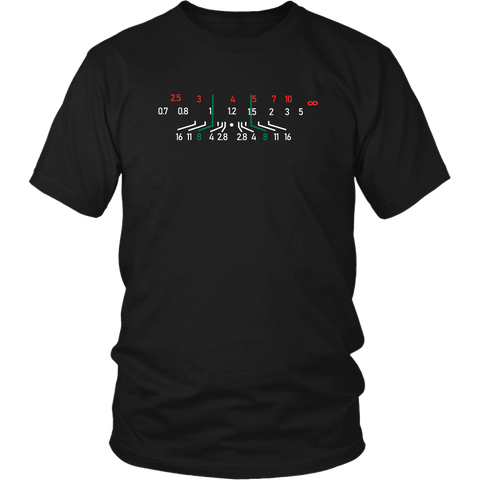 Image of Focal Length, District Shirts and Hoodies T-shirt District Unisex Shirt Black S