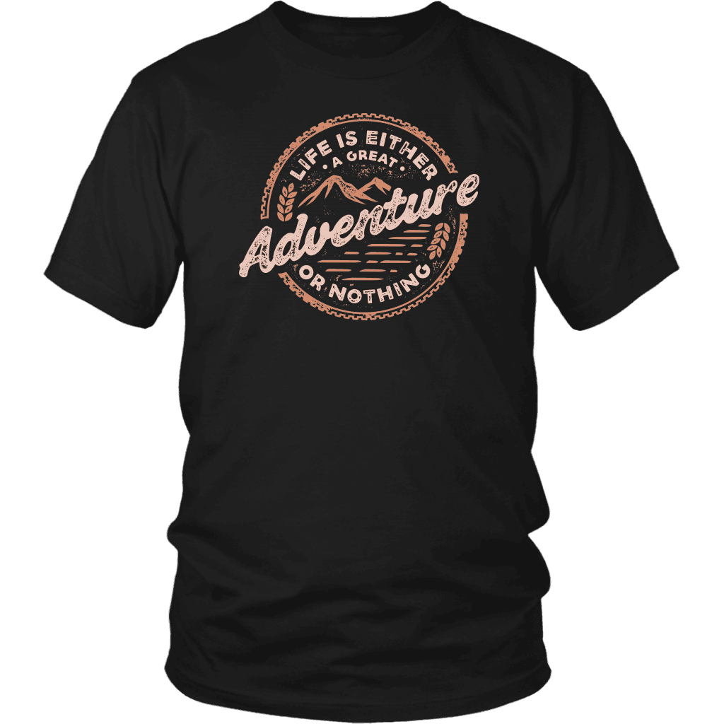 Life Is A Great Adventure T-shirt District Unisex Shirt Black S