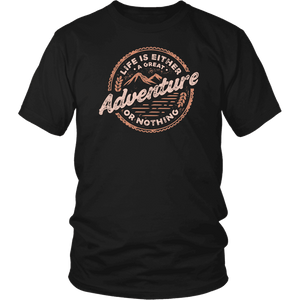 Life Is A Great Adventure T-shirt District Unisex Shirt Black S