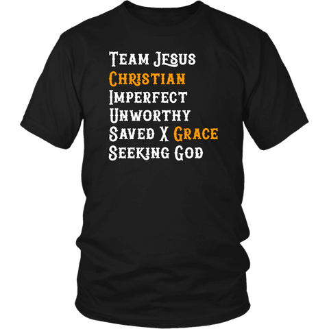 Image of Team Jesus T-shirt District Unisex Shirt Black S