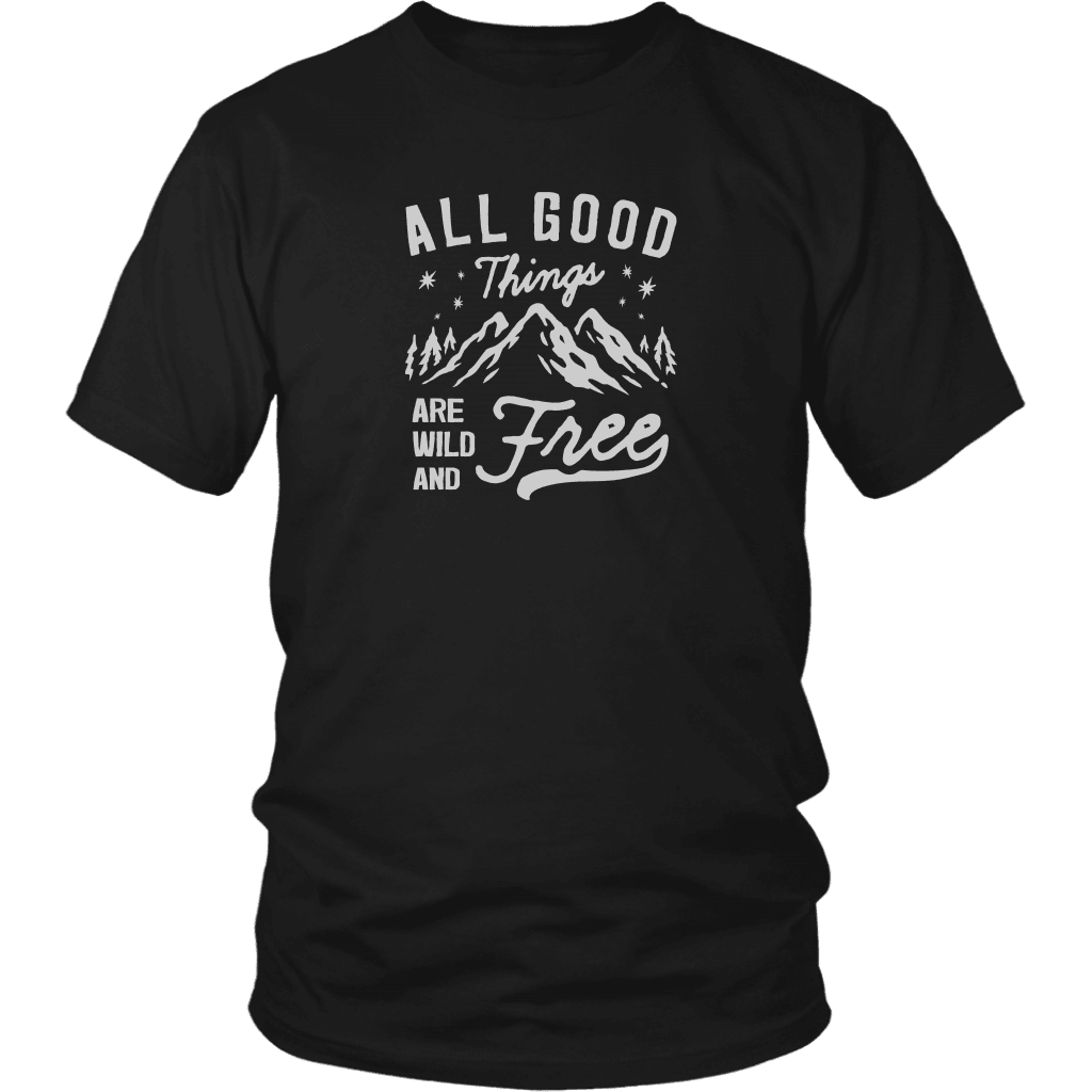 Wild and Free T-shirt District Unisex Shirt Black S