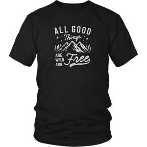Wild and Free T-shirt District Unisex Shirt Black S