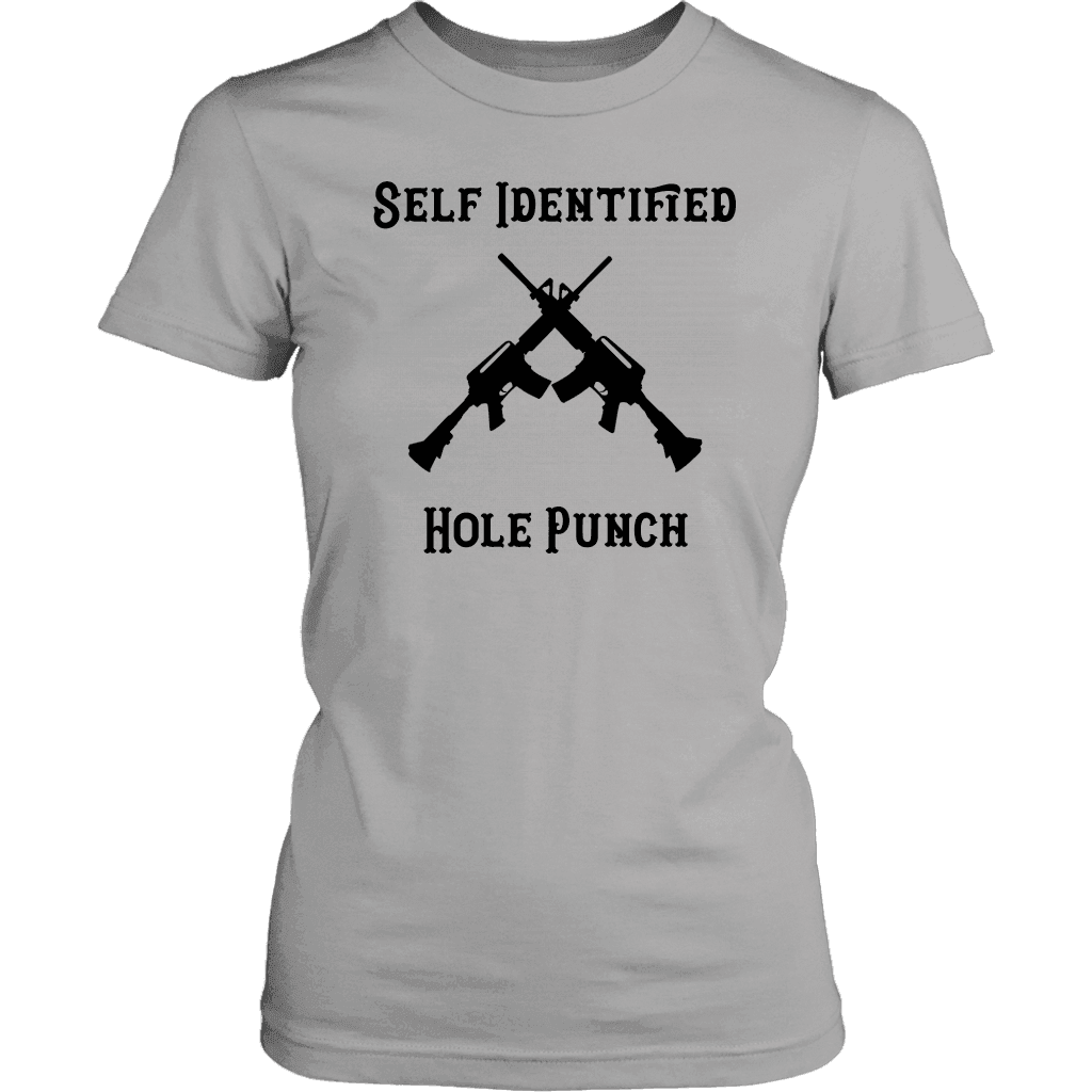 Self Identified Hole Punch T-shirt District Womens Shirt Silver XS