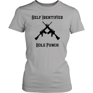 Self Identified Hole Punch T-shirt District Womens Shirt Silver XS