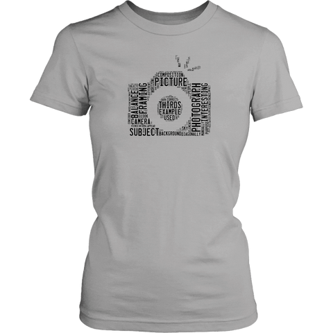 Image of Awesome Word Camera Shirt T-shirt District Womens Shirt Silver XS