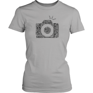 Awesome Word Camera Shirt T-shirt District Womens Shirt Silver XS
