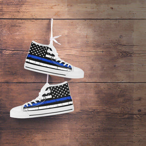 Premium Canvas Highttop with Thin Blue Line Flag 