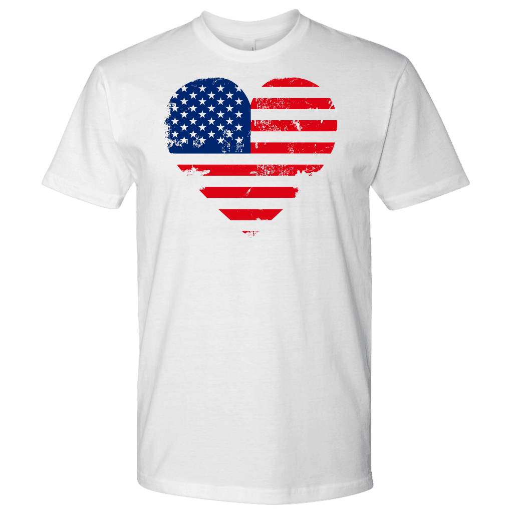 Love America Men's Shirts, White T-shirt Next Level Mens Shirt White S