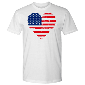 Love America Men's Shirts, White T-shirt Next Level Mens Shirt White S