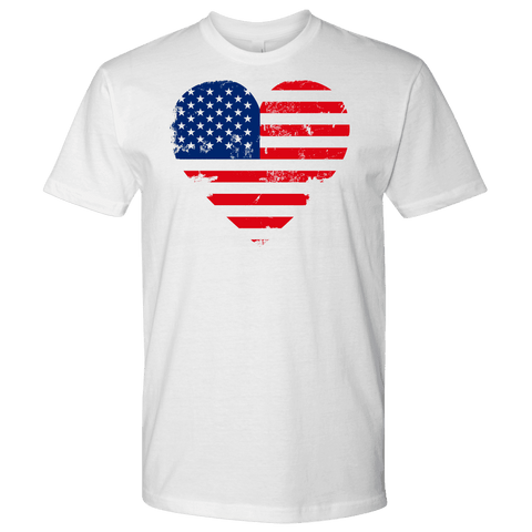 Image of Love America Men's Shirts, White T-shirt Next Level Mens Shirt White S