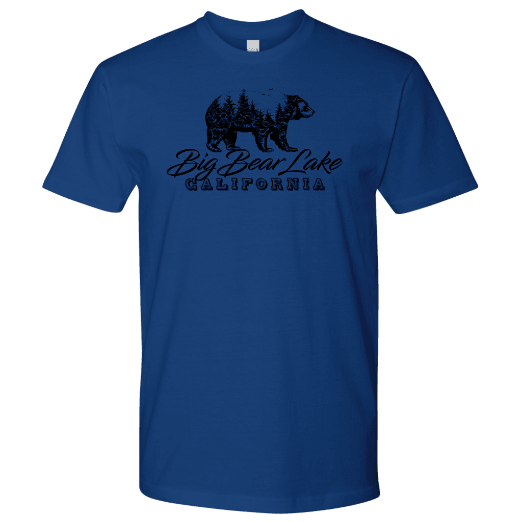 Big Bear Lake California V.2, Mens, Black T-shirt Next Level Mens Shirt Royal Blue S