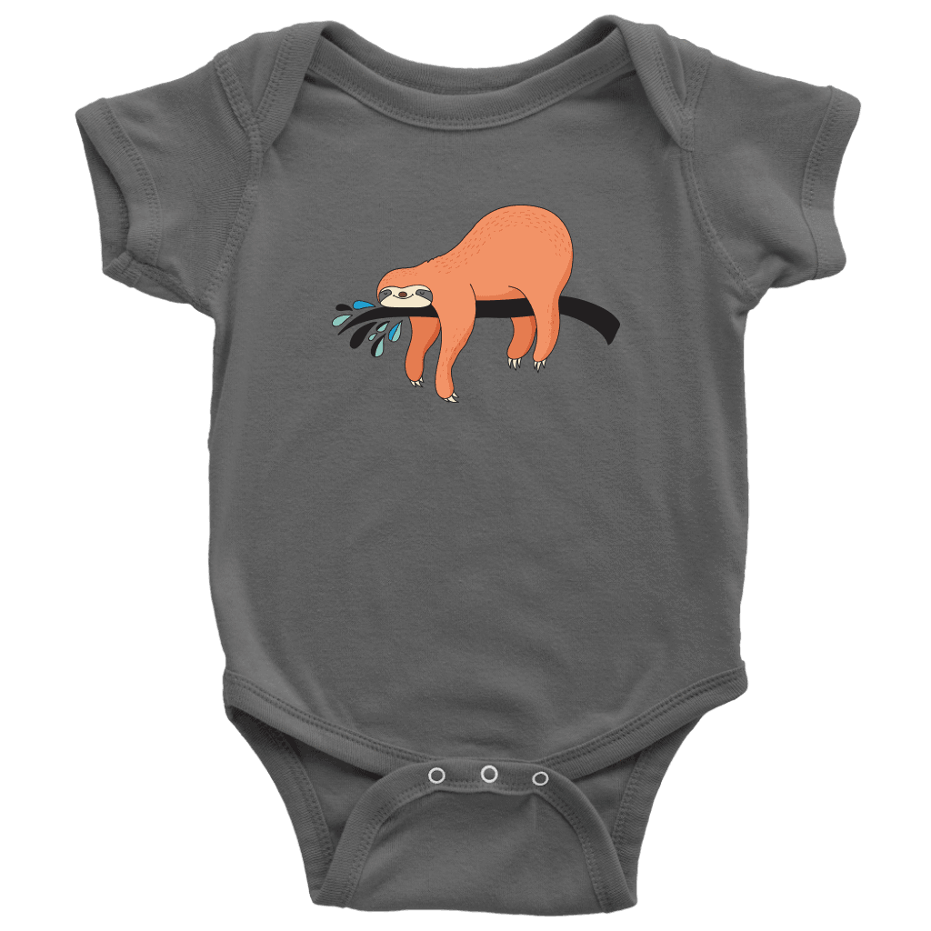 Sleepy Sloth Onsies T-shirt Baby Bodysuit Asphalt NB