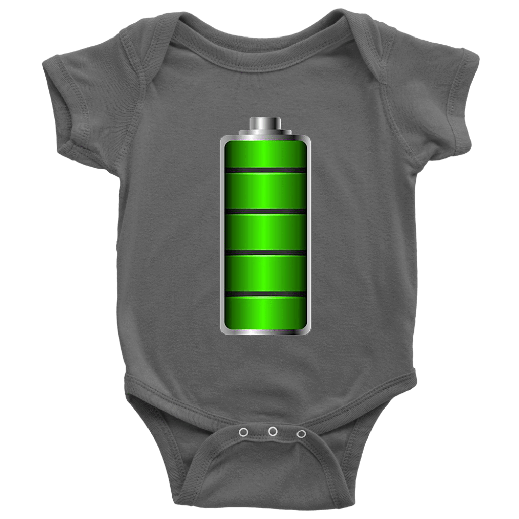 Fully Charged Onsies T-shirt Baby Bodysuit Asphalt NB