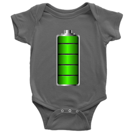 Fully Charged Onsies T-shirt Baby Bodysuit Asphalt NB