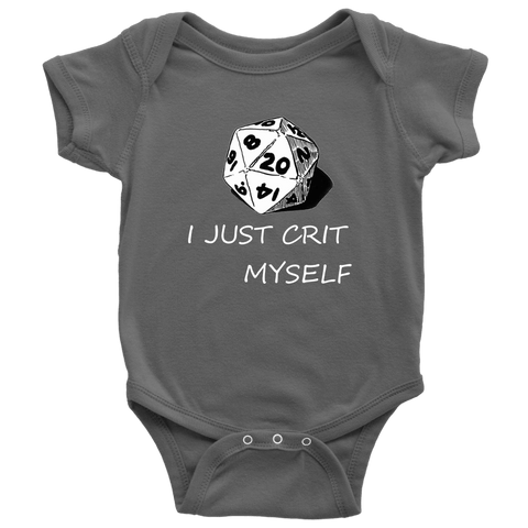 Image of I Just Crit Myself Onsies T-shirt Baby Bodysuit Asphalt NB