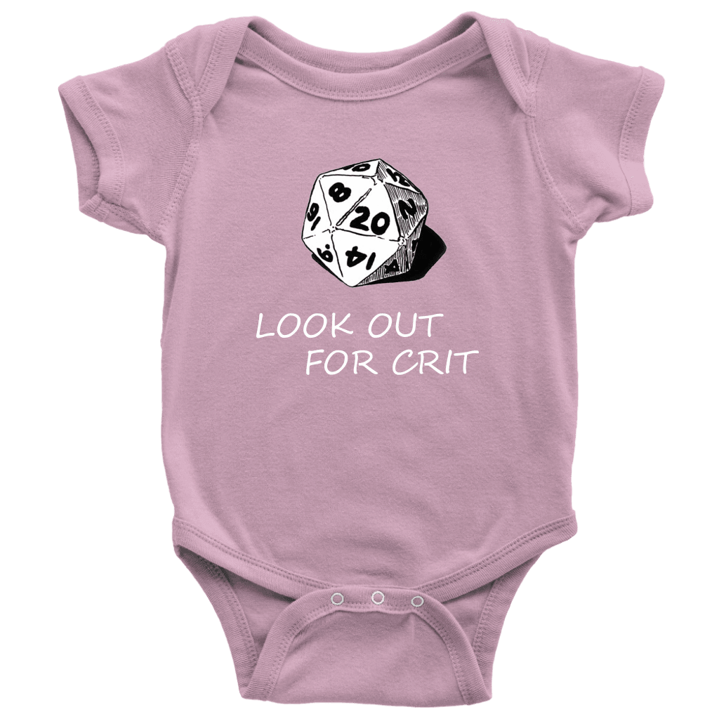 Look Out For Crit Onesies T-shirt Baby Bodysuit Pink NB