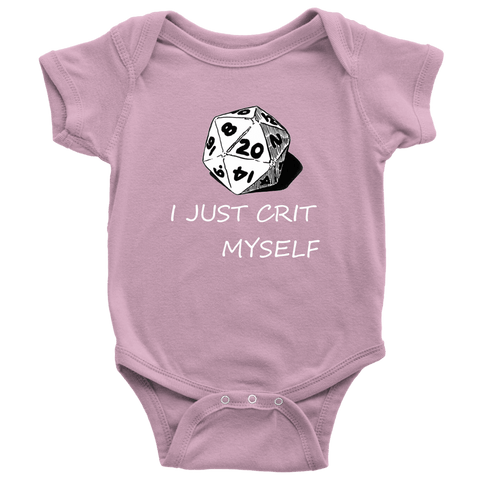 Image of I Just Crit Myself Onsies T-shirt Baby Bodysuit Pink NB