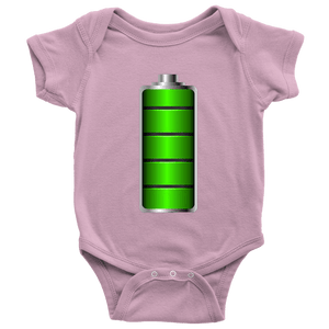 Fully Charged Onsies T-shirt Baby Bodysuit Pink NB