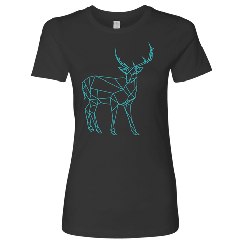 Image of Geometric Deer Womens Shirt T-shirt Next Level Womens Shirt Heavy Metal S