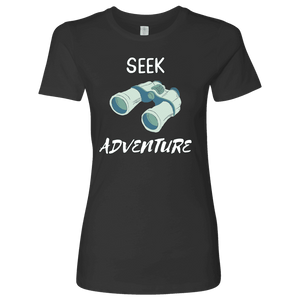 Seek Adventure with Binoculars (Womens) T-shirt Next Level Womens Shirt Heavy Metal S