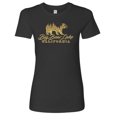 Image of Big Bear Lake California V.2, Womens, Gold T-shirt Next Level Womens Shirt Heavy Metal S