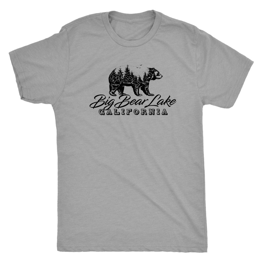 Big Bear Lake California V.2, Mens, Black T-shirt Next Level Mens Triblend Premium Heather S