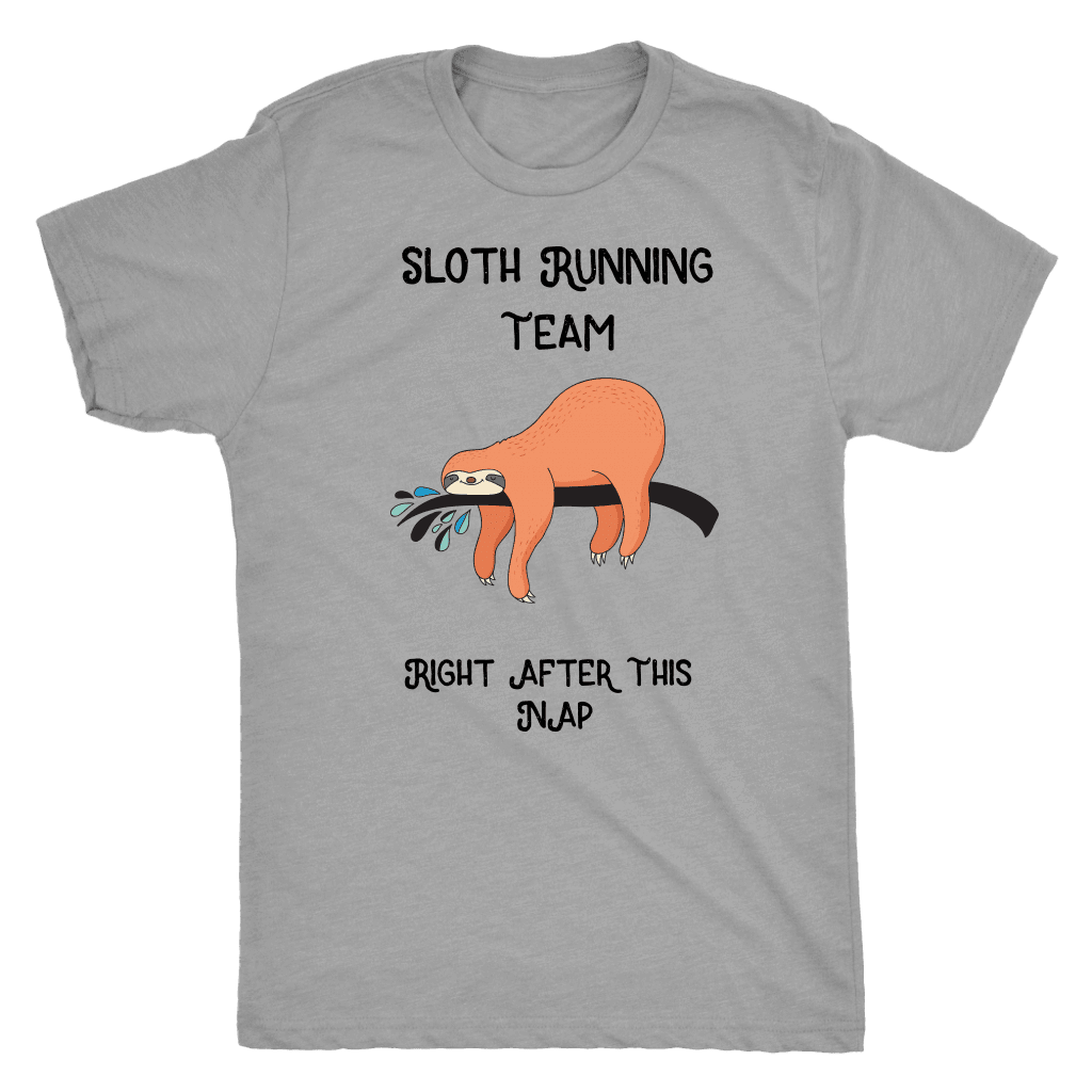 Sloth Running Team T-shirt Next Level Mens Triblend Premium Heather S