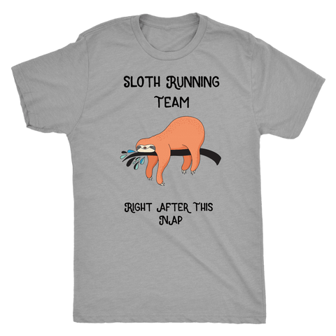 Image of Sloth Running Team T-shirt Next Level Mens Triblend Premium Heather S