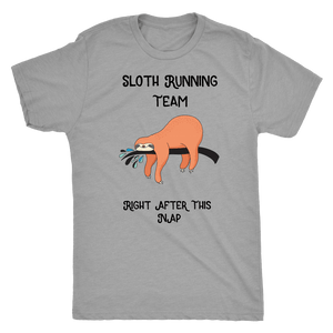 Sloth Running Team T-shirt Next Level Mens Triblend Premium Heather S