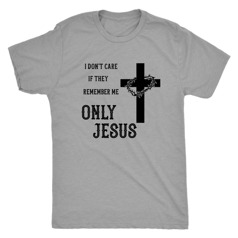 Image of Only Jesus! Black Print T-shirt Next Level Mens Triblend Premium Heather S