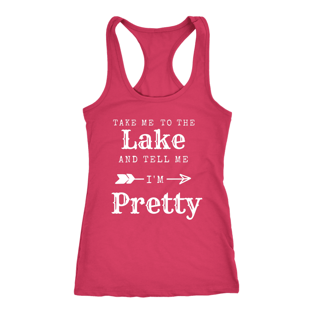 To The Lake T-shirt Next Level Racerback Tank Raspberry XS