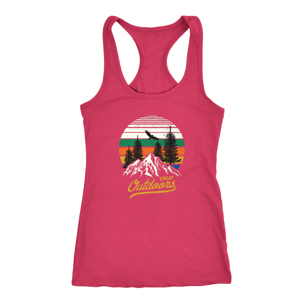 Great Outdoors Shirts | Womens T-shirt Next Level Racerback Tank Raspberry XS