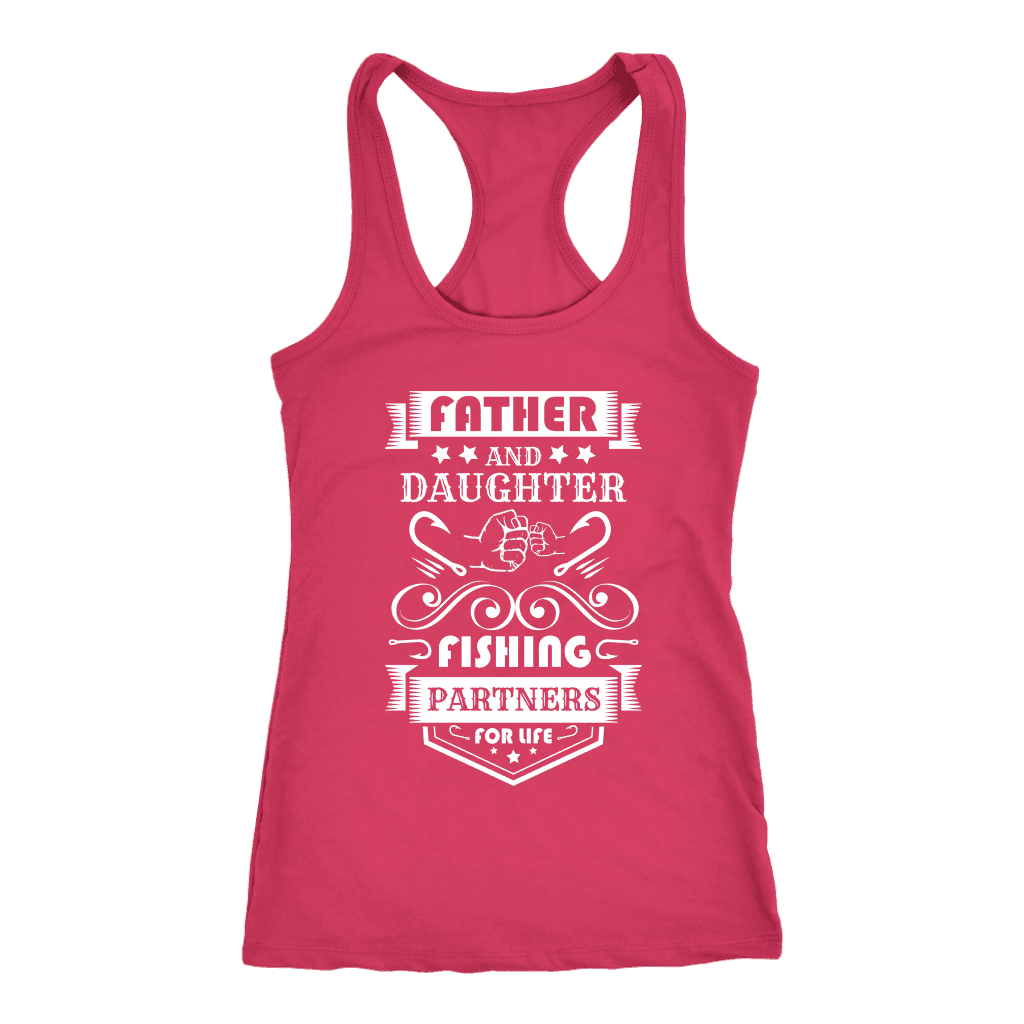 Father and Daughter Fishing Partners T-shirt Next Level Racerback Tank Raspberry XS