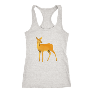 Polygonal Doe T-shirt Next Level Racerback Tank Heather Grey XS