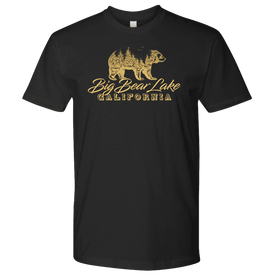 Big Bear Lake California V.2, Mens, Gold T-shirt Next Level Mens Shirt Black S