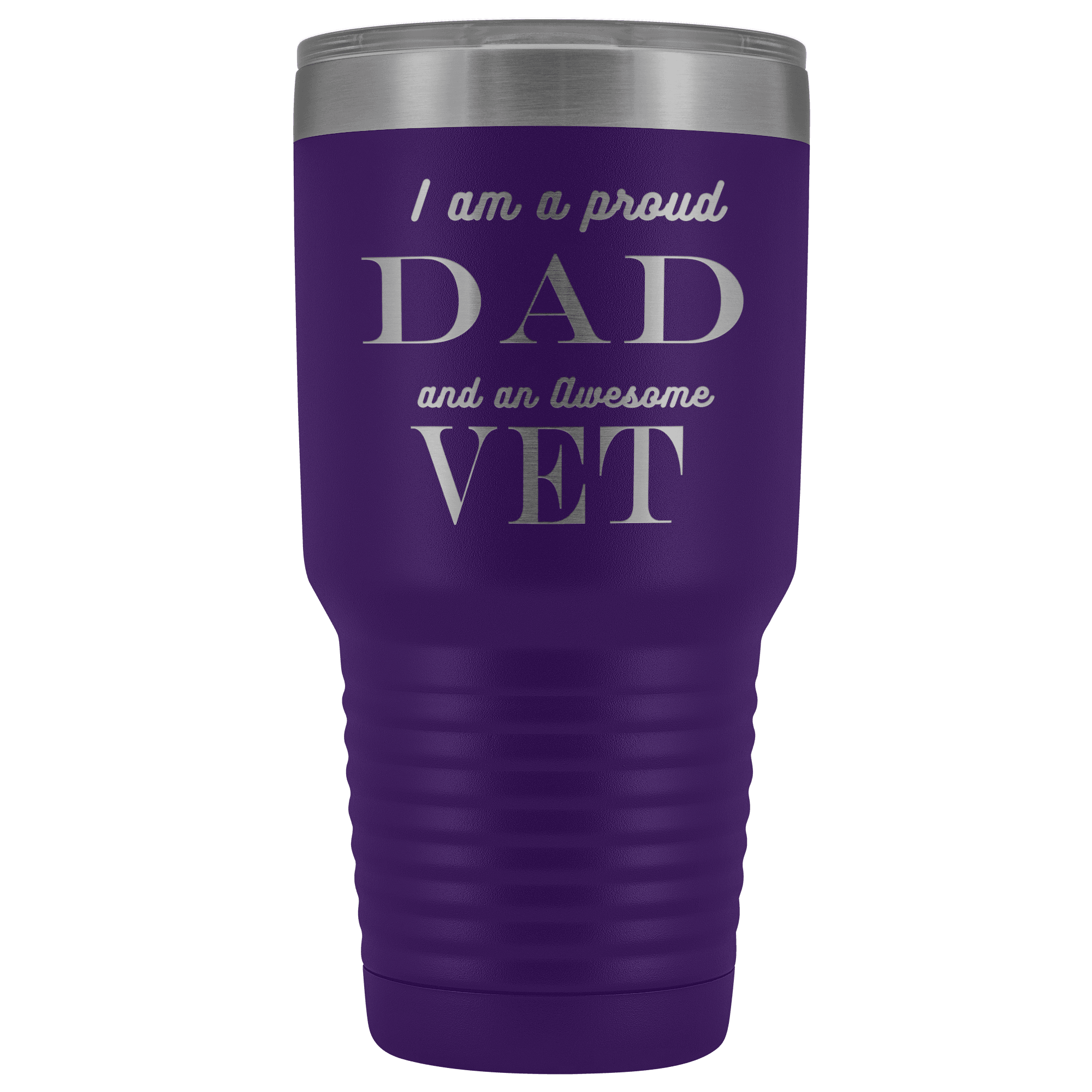 Proud Dad, Awesome Vet Tumblers Purple 