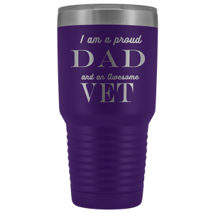 Proud Dad, Awesome Vet Tumblers Purple 
