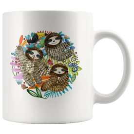 Fun Watercolor Sloth Mugs Drinkware 11oz Mug 