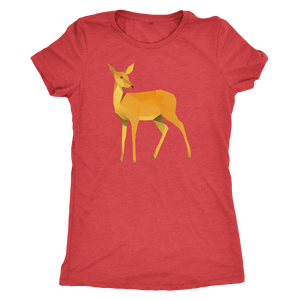 Polygonal Doe T-shirt Next Level Womens Triblend Vintage Red S