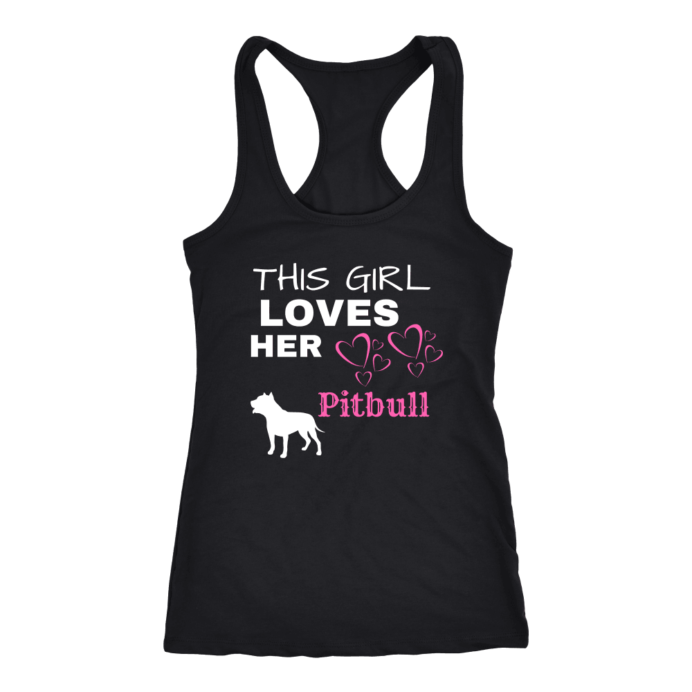 This Girl Loves Her Pitbull T-shirt Next Level Racerback Tank Black XS