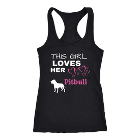 This Girl Loves Her Pitbull T-shirt Next Level Racerback Tank Black XS