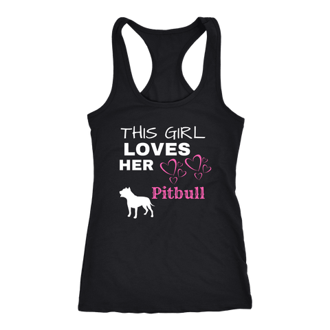 Image of This Girl Loves Her Pitbull T-shirt Next Level Racerback Tank Black XS