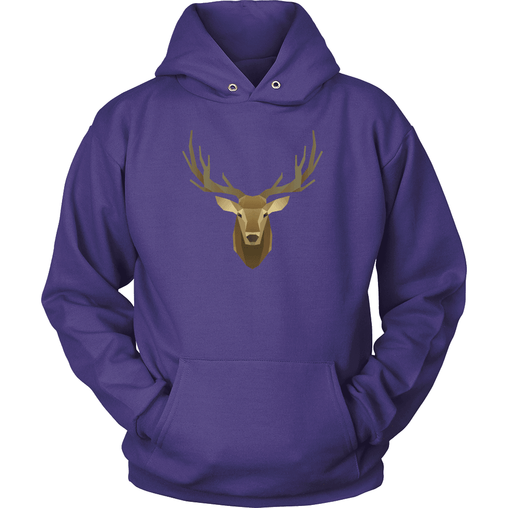 Deer Portrait, Real T-shirt Unisex Hoodie Purple S