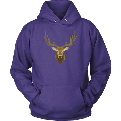 Image of Deer Portrait, Real T-shirt Unisex Hoodie Purple S